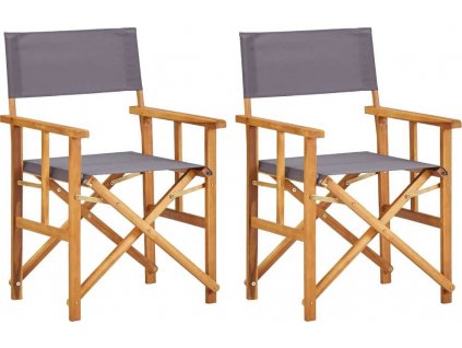 Režisérské židle 2 ks masivní akáciové dřevo [45947]