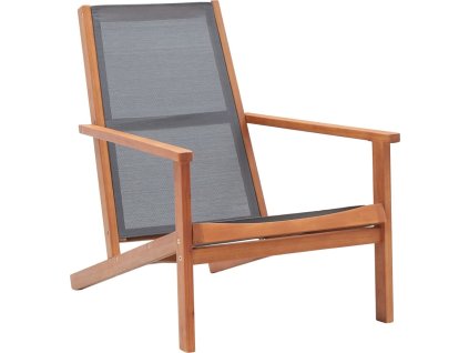 Zahradní křeslo masivní eukalyptus a textilen [48695] (Barva Šedá)