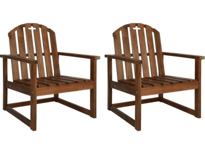Zahradní křesla 2 ks masivní akáciové dřevo [44033] (Barva Hnědá)