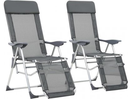 Skládací kempingové židle s podnožkami 2 ks textilen [360145]