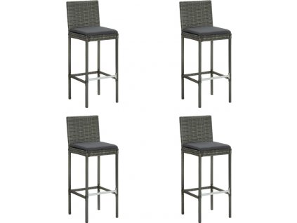 Zahradní barové stoličky s poduškami 4 ks polyratan [313438]