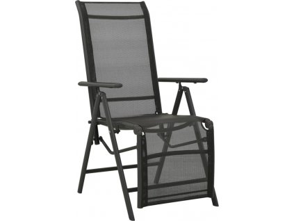 Polohovací zahradní židle 2 ks textilen a hliník [312195]