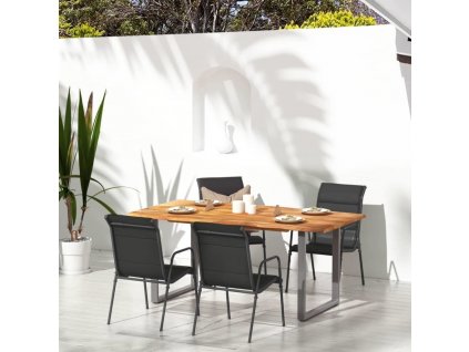 Zahradní židle 4 ks ocel a textilen černé [316821]