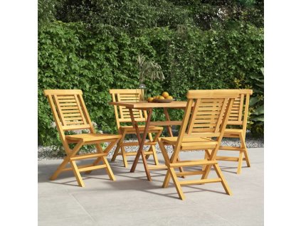 Skládací zahradní židle 4 ks 47x63x90 cm masivní teakové dřevo [3155046]