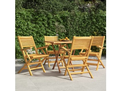 Skládací zahradní židle 4 ks 55x62x90 cm masivní teakové dřevo [3155067]