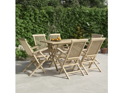Skládací zahradní židle 6 ks šedé 56 x 61 x 89 cm masivní teak [3155071]