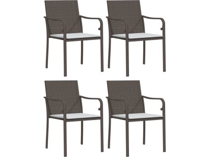 Zahradní židle s poduškami 4 ks 56 x 59 x 84 cm polyratan [3187073]