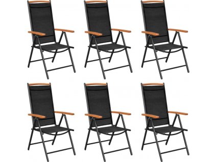 Skládací zahradní židle 6 ks textilen černé [312187]