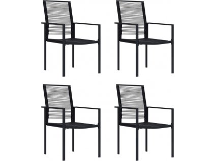 Zahradní židle 4 ks PVC ratan černé [312172]