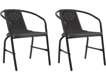 Zahradní židle 2 ks plastový ratan a ocel 110 kg [312494]