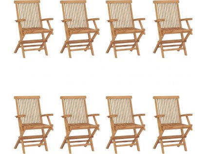 Skládací zahradní židle 8 ks masivní teakové dřevo [3096595]