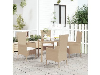 Zahradní židle s poduškami 4 ks polyratan béžové [319533]