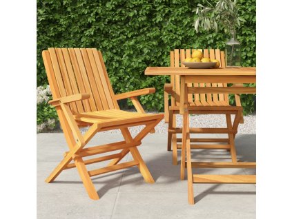 Skládací zahradní židle 2 ks 61x67x90 cm masivní teakové dřevo [362758]