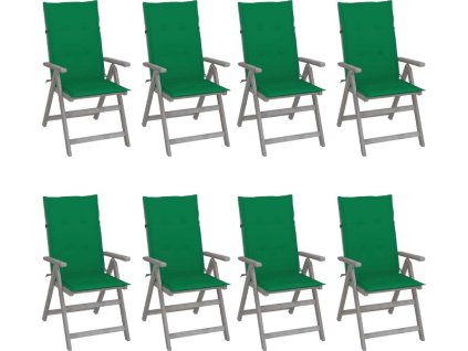 Zahradní polohovací židle s poduškami 8 ks akáciové dřevo [3075141]