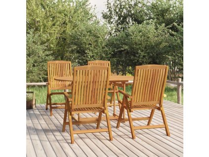 Polohovací zahradní židle 4 ks masivní teakové dřevo [3154923]