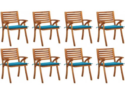 Zahradní židle s poduškami 8 ks masivní akáciové dřevo [3075205]