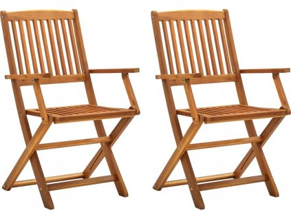 Skládací zahradní židle 2 ks masivní akáciové dřevo [46337]