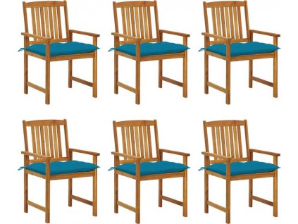 Zahradní židle s poduškami 6 ks masivní akáciové dřevo [3078185]