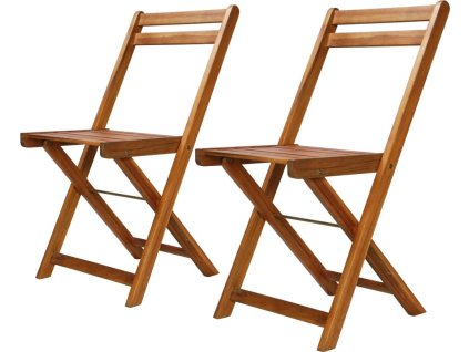 Zahradní bistro židle 2 ks masivní akácie [44012] (Barva Přírodní)