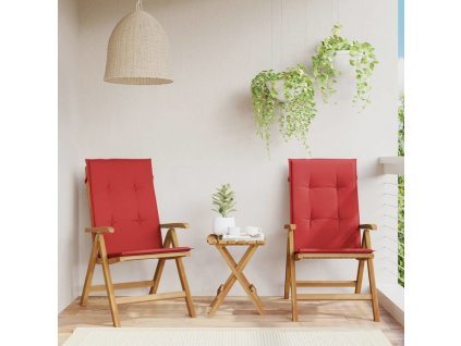 Polohovací zahradní židle s poduškami 2 ks masivní teak [3196439]