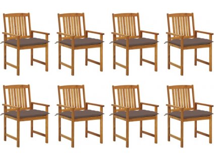 Zahradní židle s poduškami 8 ks masivní akáciové dřevo [3078201]