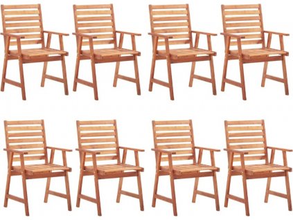 Zahradní jídelní židle 8 ks masivní akáciové dřevo [3078319]