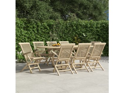 Skládací zahradní židle 8 ks šedé 56 x 61 x 89 cm masivní teak [3155072]