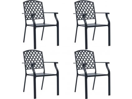 Zahradní židle 4 ks mřížkový design ocel černé [310156]