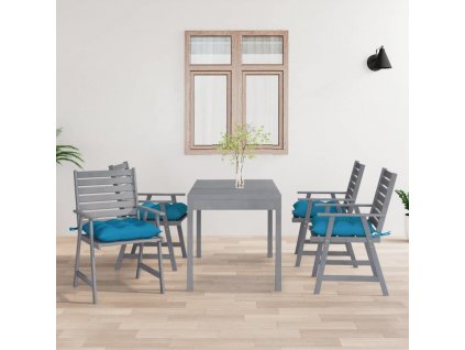 Zahradní jídelní židle s poduškami 4 ks masivní akáciové dřevo [3078423]