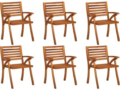 Zahradní židle 6 ks masivní akáciové dřevo [3075173]