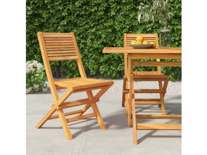 Skládací zahradní židle 2 ks 47x62x90 cm masivní teakové dřevo [362761]