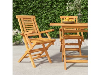 Skládací zahradní židle 2 ks 56x63x90 cm masivní teakové dřevo [362756]
