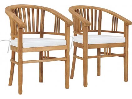 Zahradní židle 2 ks masivní teakové dřevo [49430]