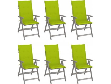 Zahradní polohovací židle s poduškami 6 ks masivní akácie [3065328]