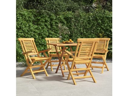 Skládací zahradní židle 4 ks 56x63x90 cm masivní teakové dřevo [3155049]