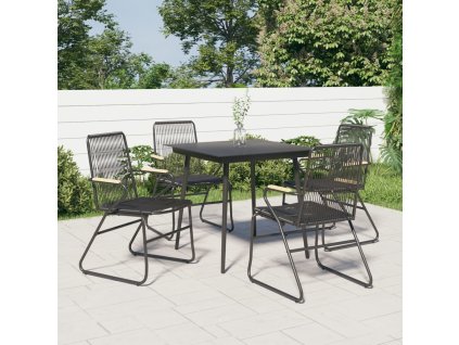 Zahradní židle 4 ks černé 58 x 59 x 85,5 cm PVC ratan [312174]