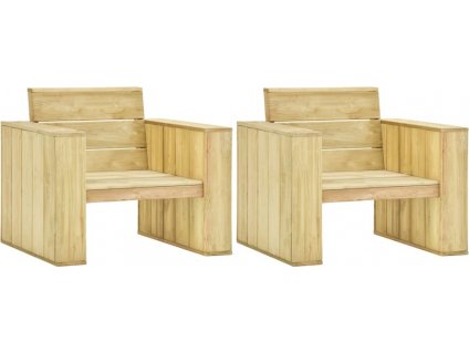 Zahradní židle 2 ks 89 x 76 x 76 cm impregnované borové dřevo [3053201]