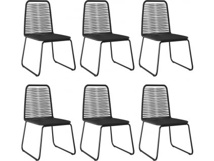Zahradní jídelní židle 6 ks polyratan černé [313113]