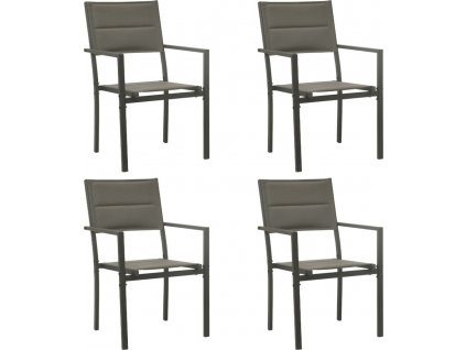 Zahradní židle 4 ks textilen a ocel šedé a antracitové [313080]