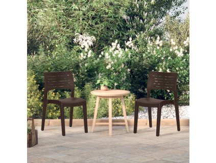 Zahradní židle 2 ks polypropylen [317730] (Barva Kávová)