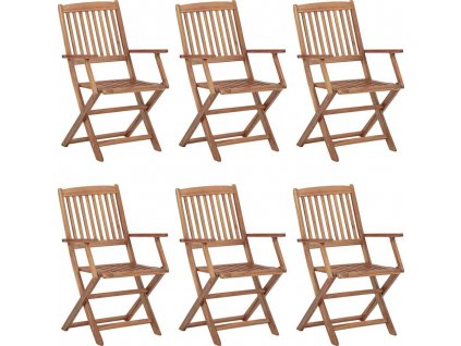 Skládací zahradní židle 6 ks masivní akáciové dřevo [3074936]