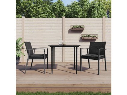 Zahradní židle s poduškami 2 ks 56,5x57x83 cm polyratan [364096] (Barva Černá)