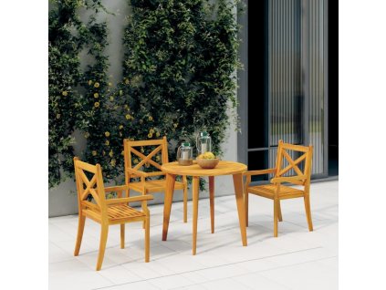 Zahradní jídelní židle 3 ks masivní akáciové dřevo [310306]