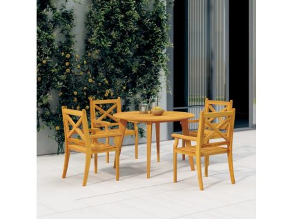 Zahradní jídelní židle 4 ks masivní akáciové dřevo [3098660]