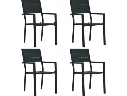 Zahradní židle 4 ks HDPE dřevěný vzhled [47886]