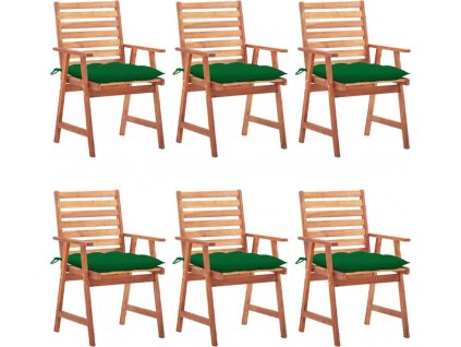 Zahradní jídelní židle 6 ks s poduškami masivní akáciové dřevo [3078367]