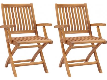 Skládací zahradní židle 2 ks masivní teakové dřevo [315104]