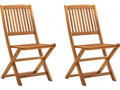 Skládací zahradní židle 2 ks masivní akáciové dřevo [46339]