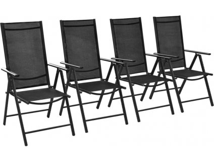 Skládací zahradní židle 4 ks hliník a textilen [41731]