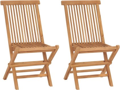 Skládací zahradní židle 2 ks masivní teakové dřevo [315441]